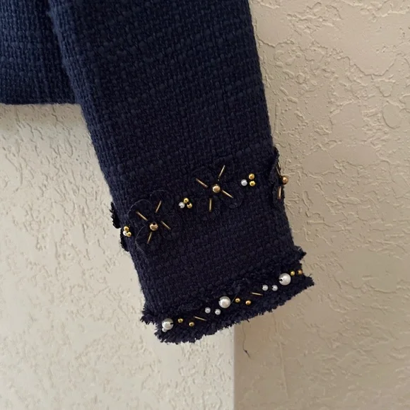 L'ATISTE Navy Women's Blazer with Embellishments - Picture 6 of 14